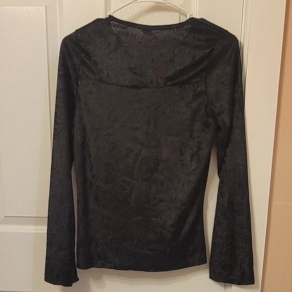 SWEET PEA BLACK  WHIMSYGOTH FAIRYDOLL VELOUR LS TOP M - Picture 4 of 7